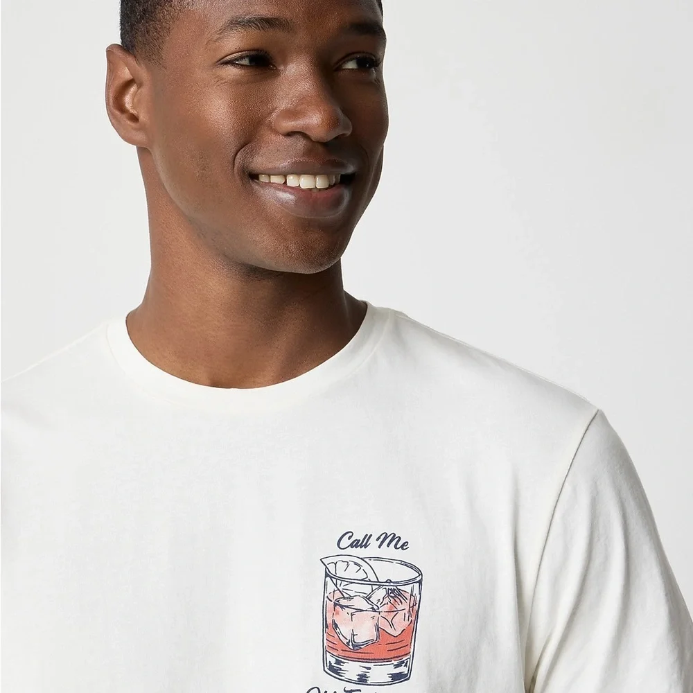 J. Crew ‘Old fashioned’ whiskey drink highball glass Men’s Graphic Tee XL